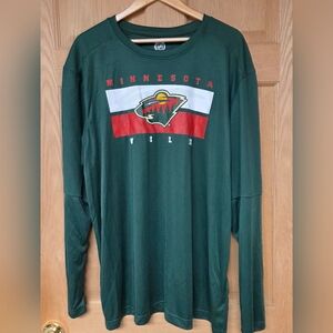 NHL Minnesota Wild Green Long Sleeve Tee Mens 2xl‎
